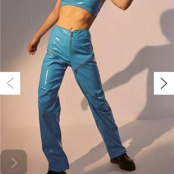 I.AM.GIA Isla Patent Zip-Front Pant blue leather - Picture 4 of 7